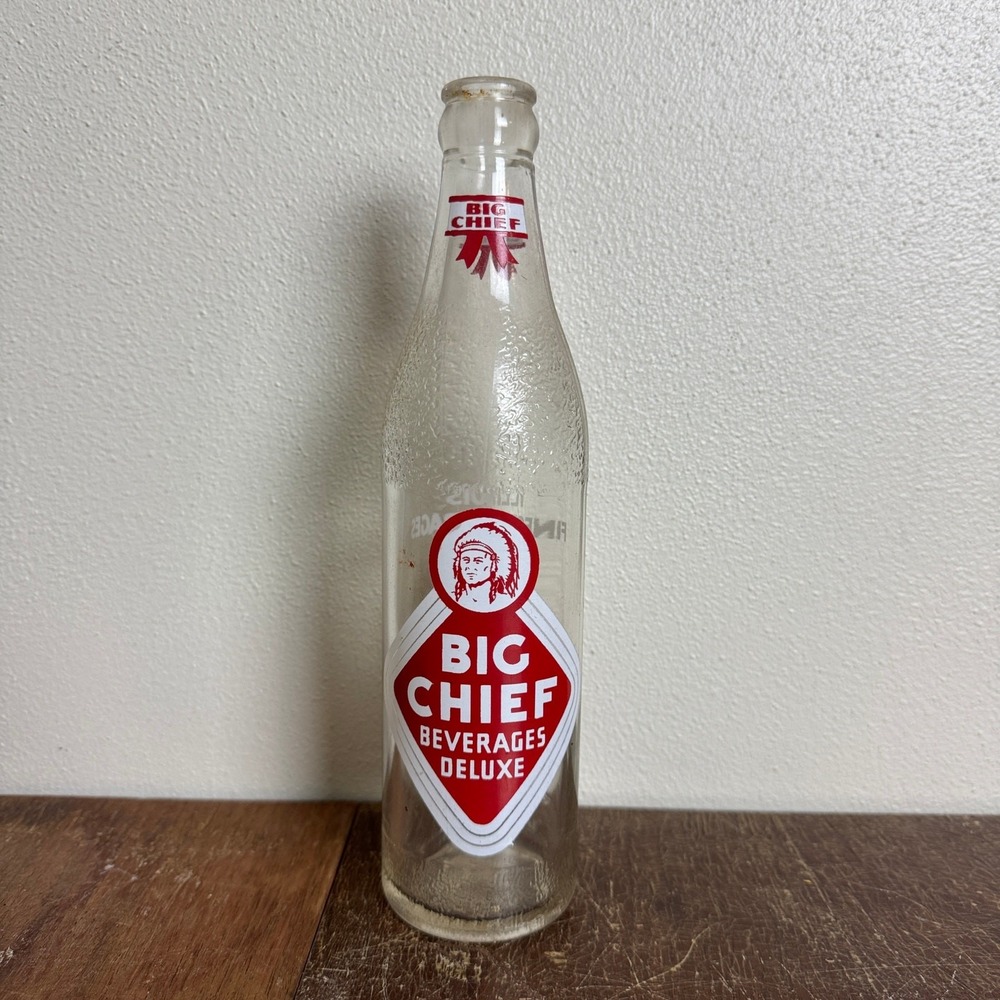 Big Chief Beverage Deluxe 12‎ fl oz Soda Bottle DuQuoin IL Coca Cola Bottling Co